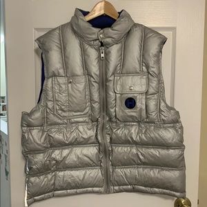 TOMMY HILFIGER ✨SILVER PUFFER VEST GREAT COND 9/10